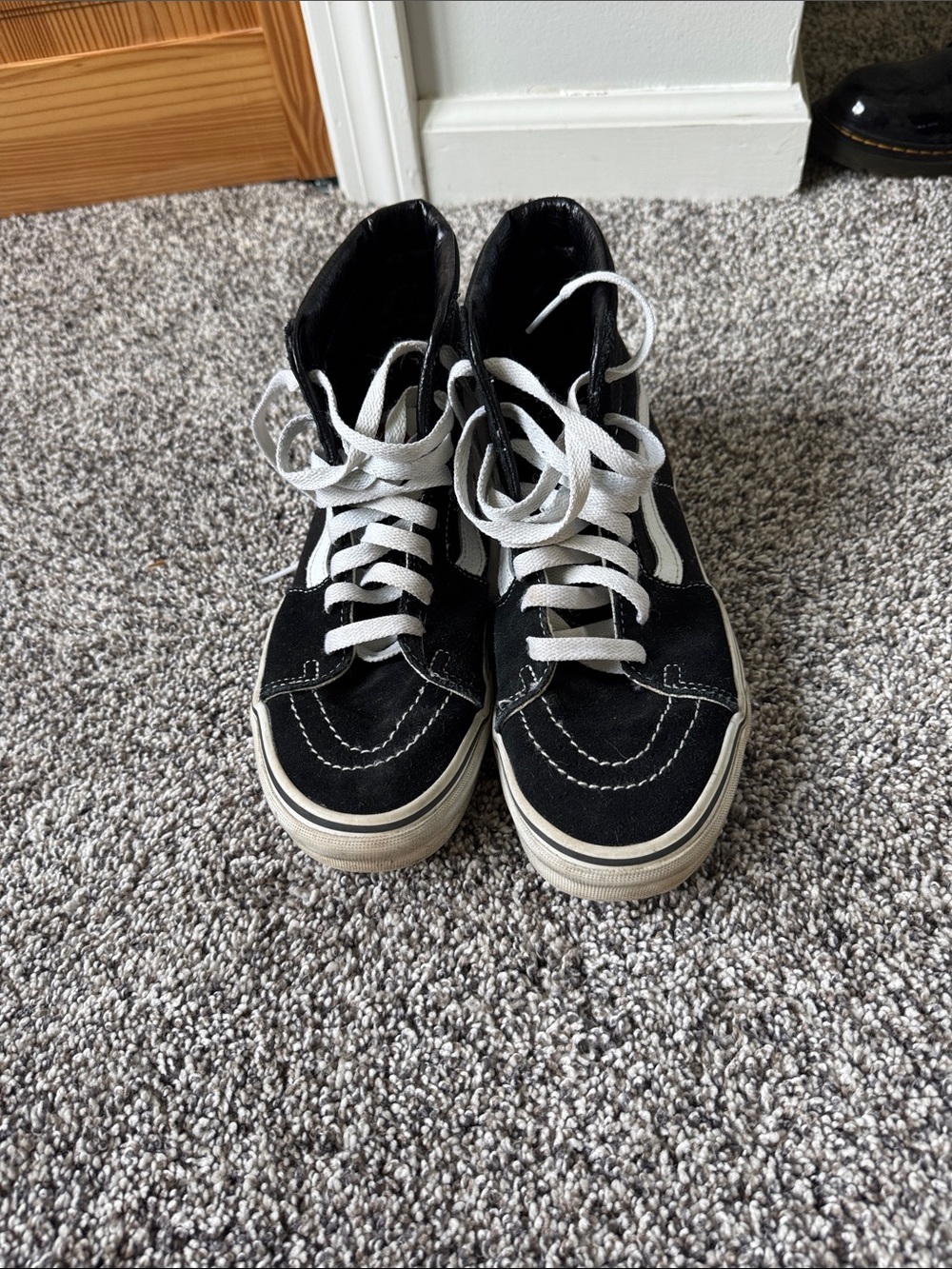 Vans Black and White Sk8-Hi Classic High-Top Sneakers